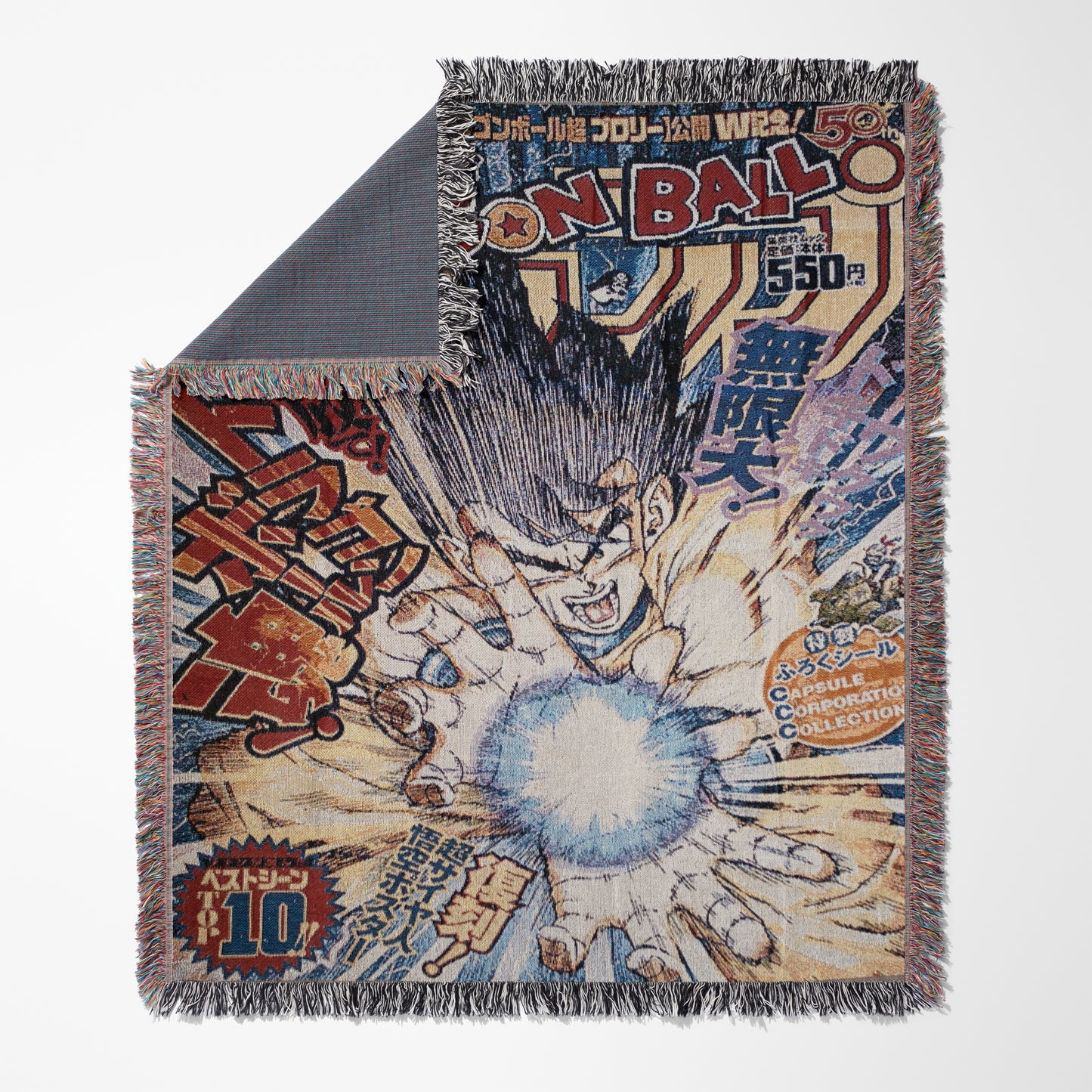 Dragon Ball Vegeta Woven Throw Blanket | 50x60 Weekly Jump Anime Blanket | Saiyan Manga Room Decor (8)