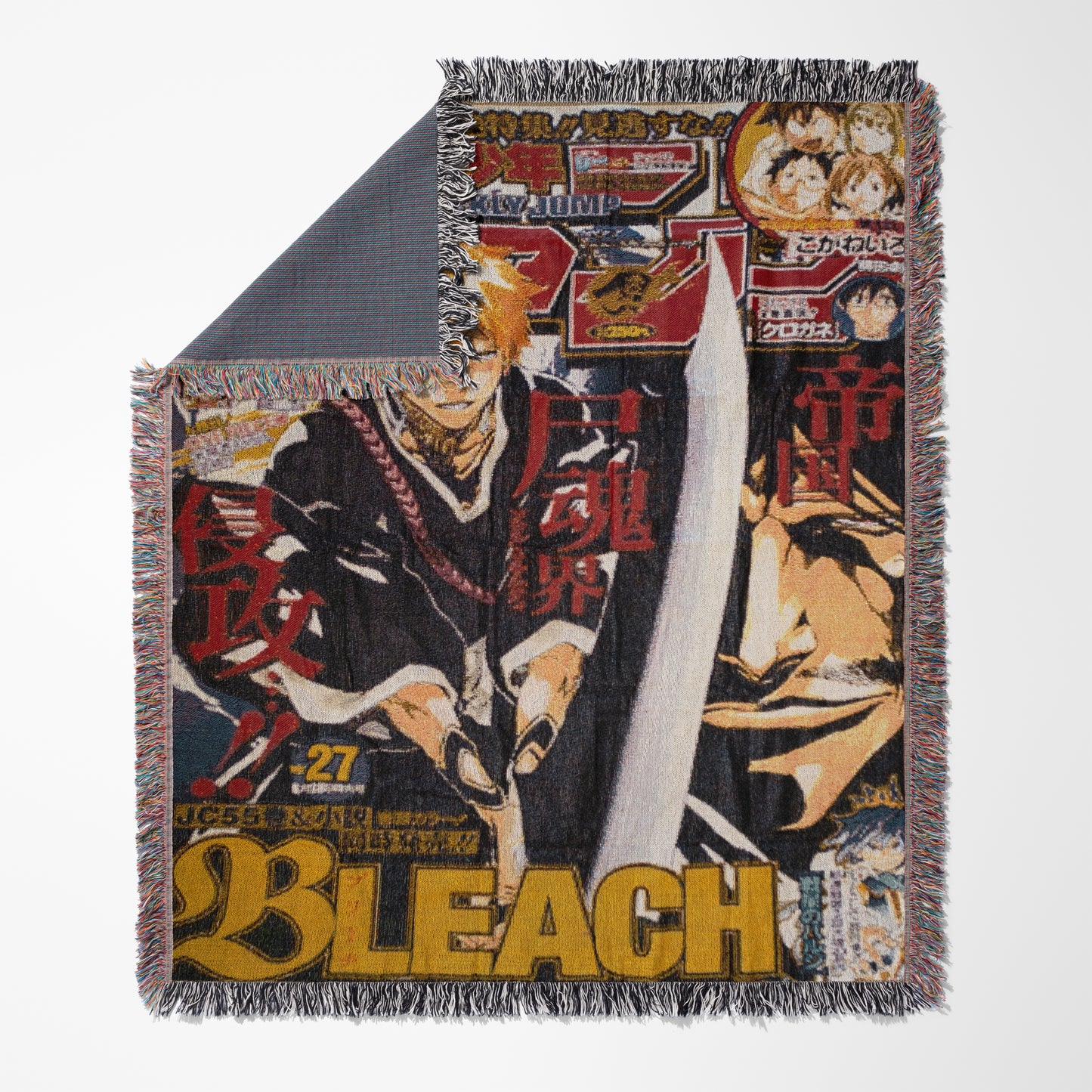 Bleach Ichigo Kurosaki Weekly Jump Woven Throw Blanket | 50x60 Anime Blanket | Manga Room Decor (17)