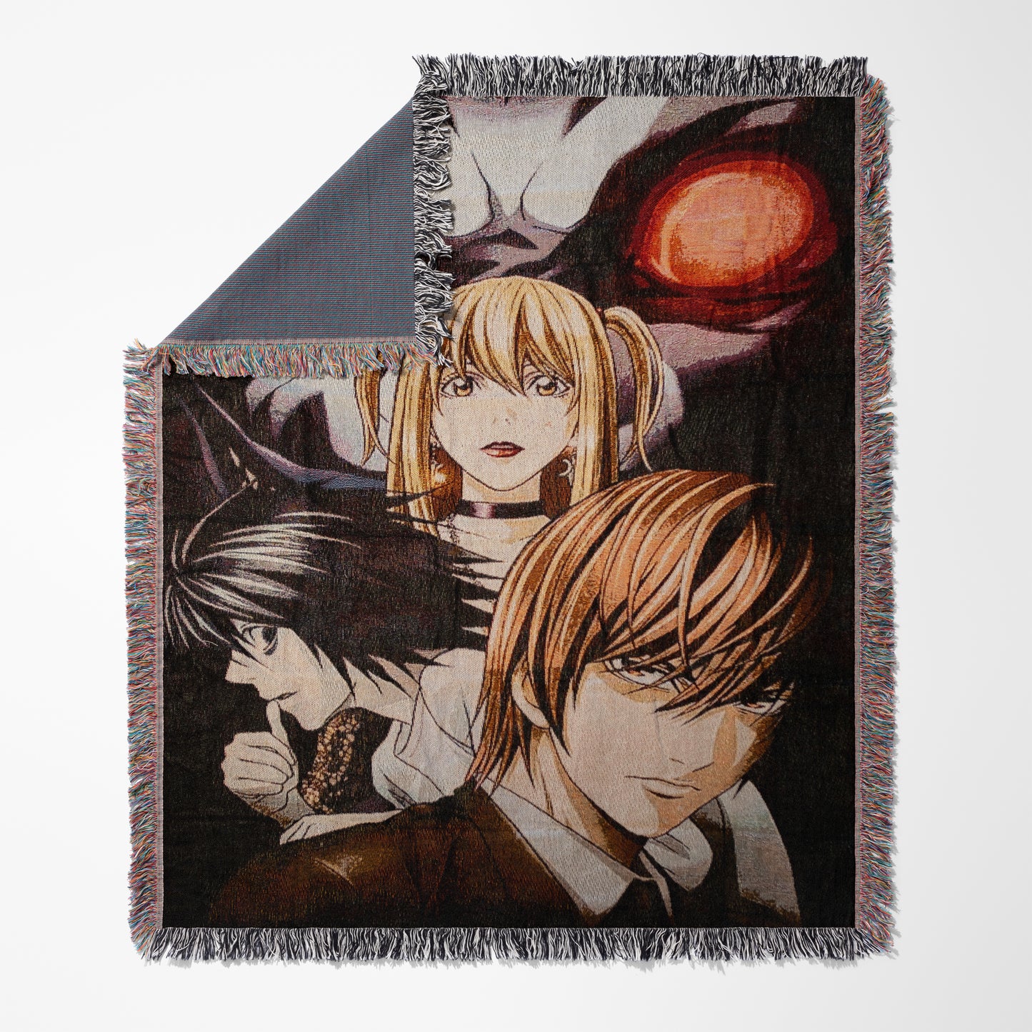 Death Note Woven Throw Blanket | Light Yagami & Ryuk Anime Blanket | 50x60 Otaku Room Decor (31)
