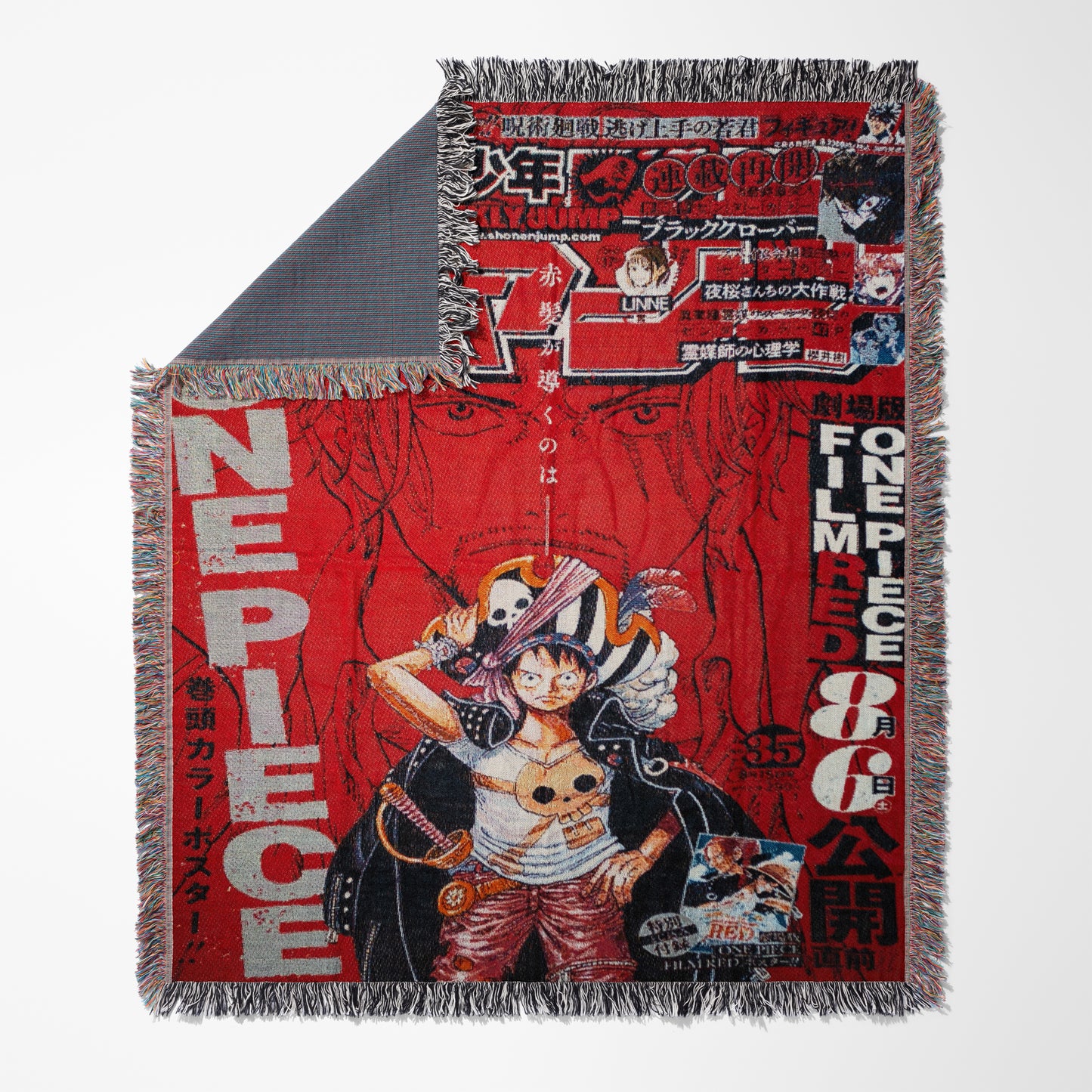 One Piece Blanket – Luffy & Shanks Manga Tapestry Throw