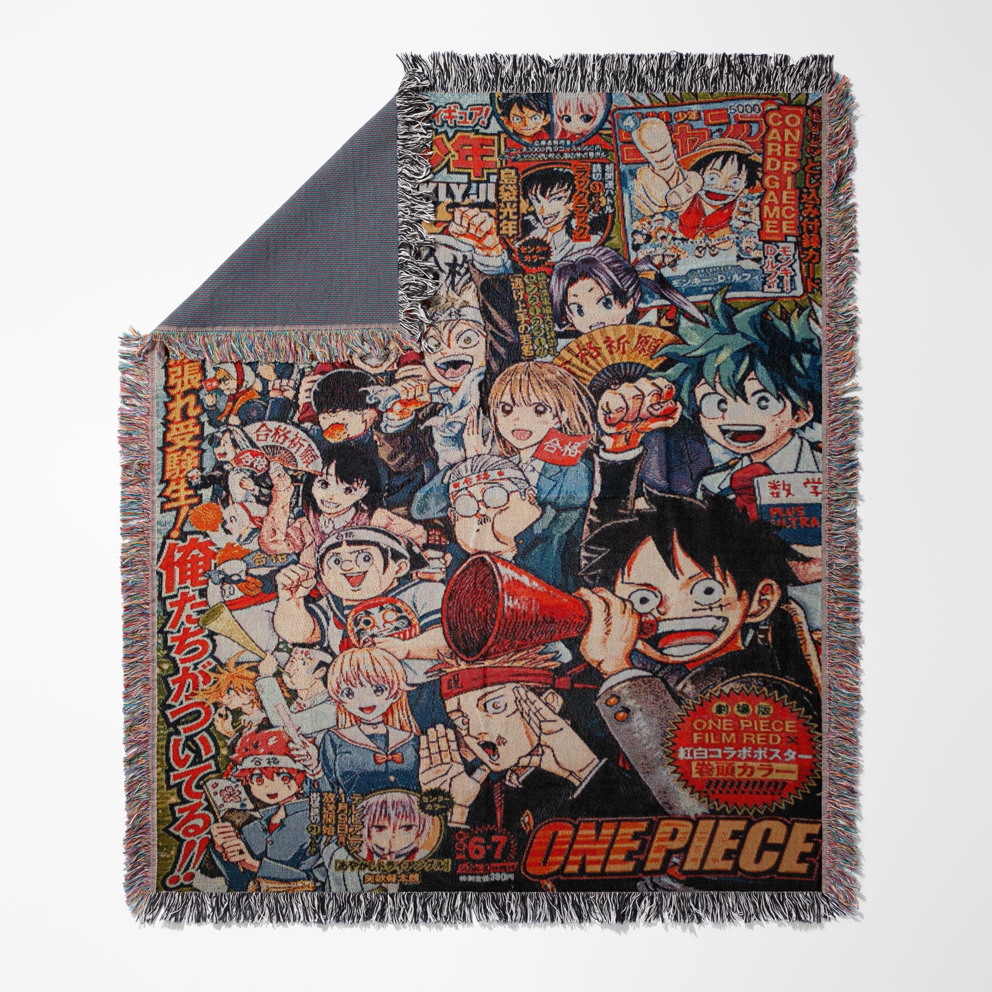 Shonen Jump Celebration Woven Tapestry – 60"x50" Anime Wall Art ft. Luffy, Deku & More