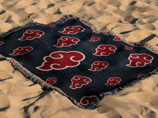 Hand-Woven Akatsuki Cloud Anime Tapestry – Luxury Wall Decor
