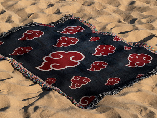 Akatsuki Cloud Woven Throw Blanket | 50x60 Naruto Anime Blanket | Anime Room Decor (1)
