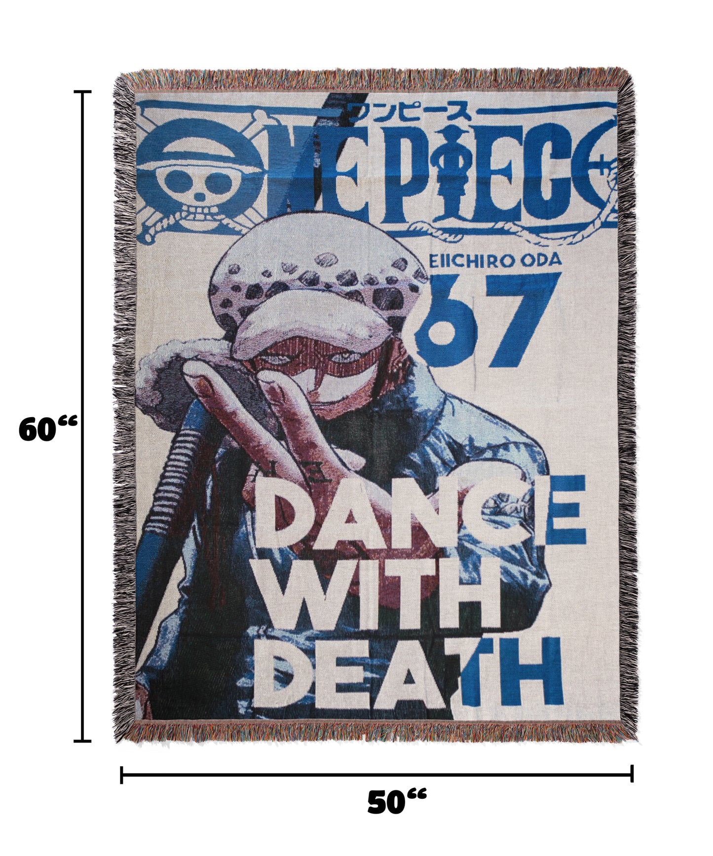Trafalgar Law One Piece Woven Throw Blanket | 50x60 Anime Blanket | Heart Pirates Manga Decor (3)