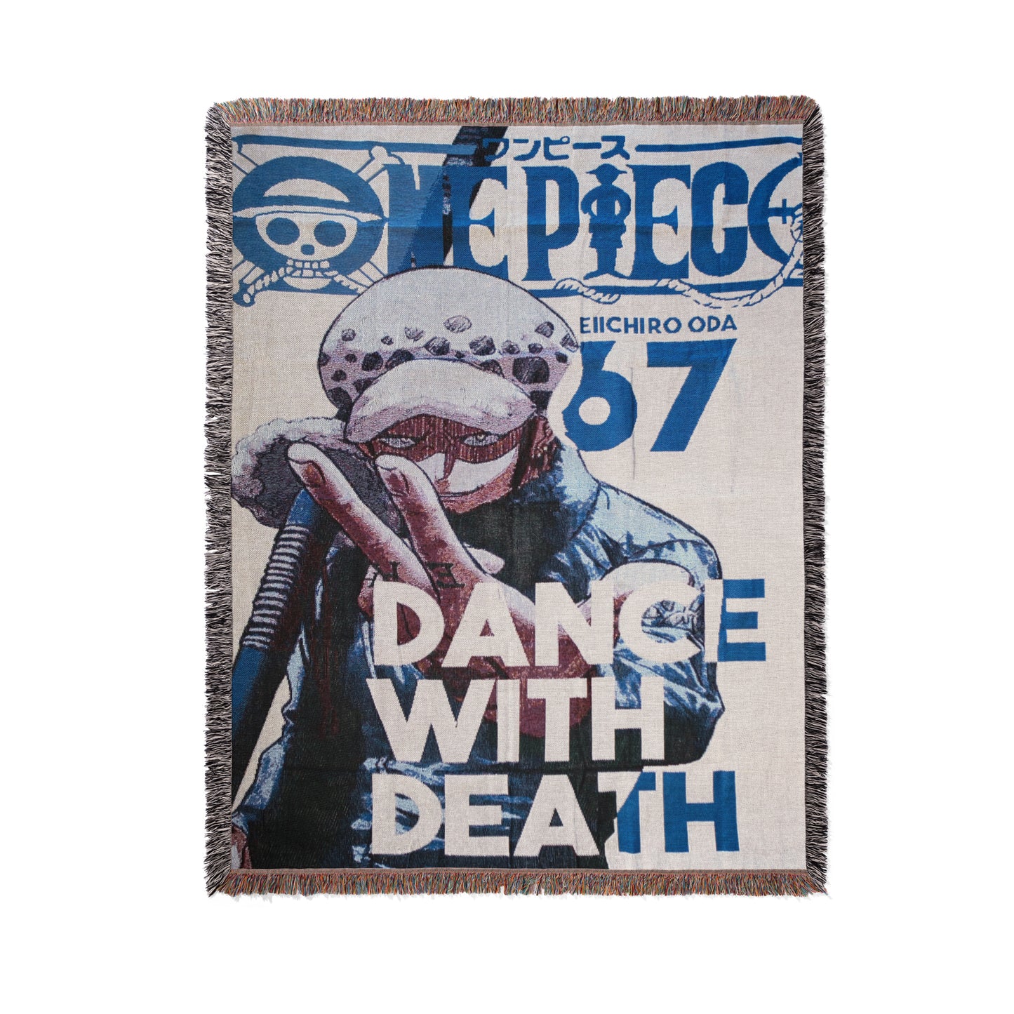Trafalgar Law One Piece Woven Throw Blanket | 50x60 Anime Blanket | Heart Pirates Manga Decor (3)