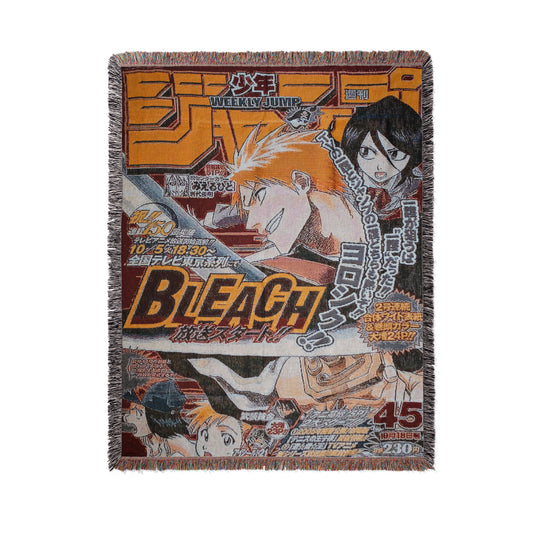 Bleach Vintage Manga Cover Woven Throw Blanket | 50x60 Ichigo Kurosaki Anime Blanket | Soul Reaper Decor (4)