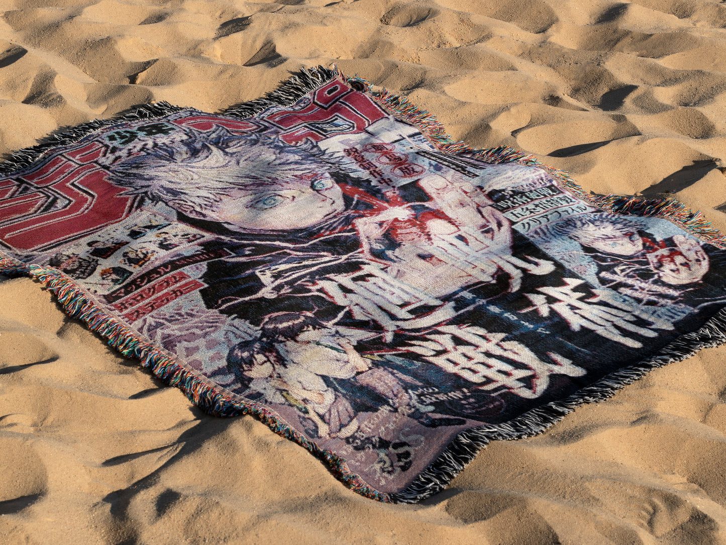 Jujutsu Kaisen Gojo Satoru Woven Throw Blanket | 50x60 Weekly Jump Anime Blanket | Sorcerer Manga Room Decor (9)