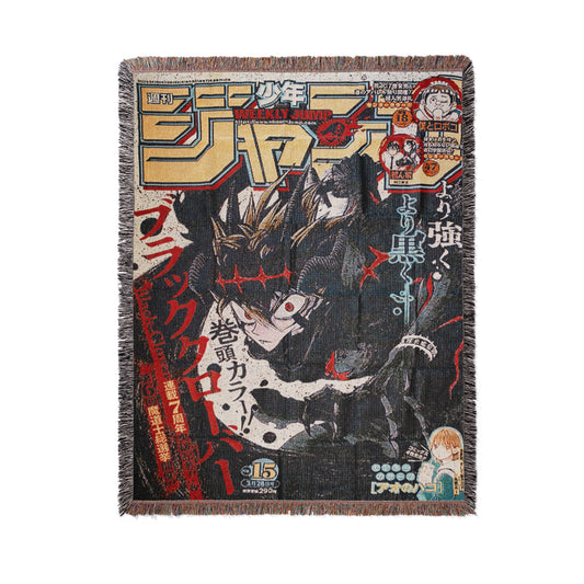 Black Clover Asta Devil Union Woven Throw Blanket | 50x60 Weekly Jump Anime Blanket | Manga Room Decor (11)