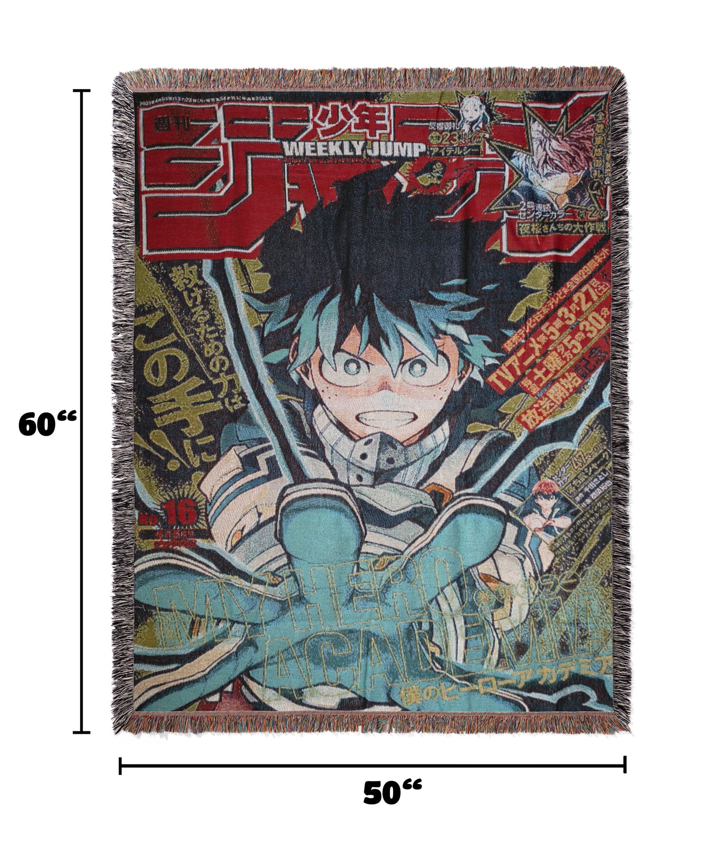My Hero Academia Deku Weekly Jump Woven Throw Blanket | 50x60 Anime Blanket | Izuku Midoriya Manga Decor (16)