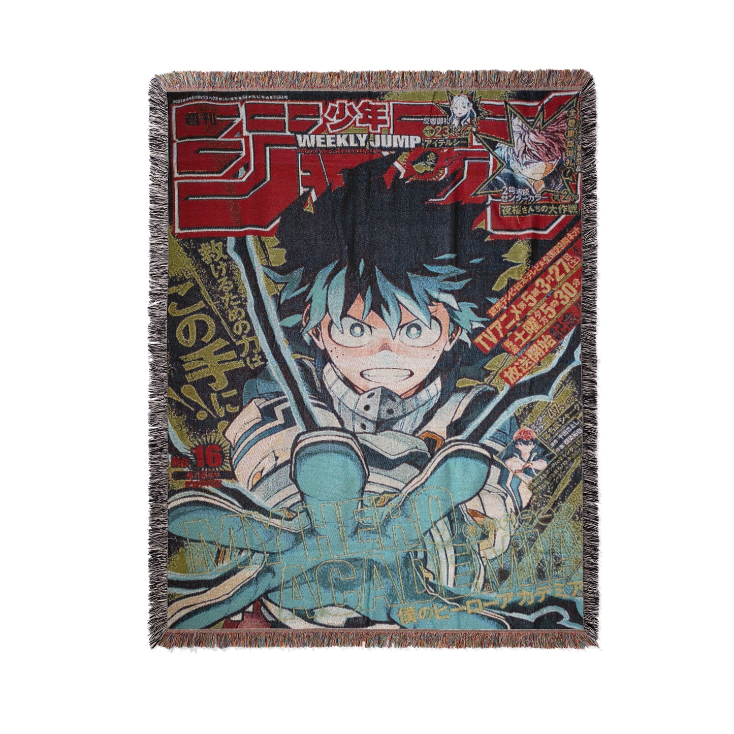 My Hero Academia Deku Weekly Jump Woven Throw Blanket | 50x60 Anime Blanket | Izuku Midoriya Manga Decor (16)