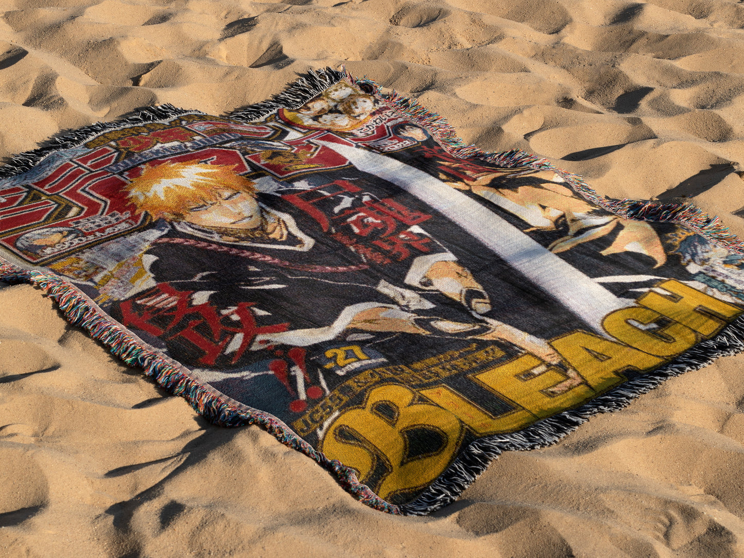 Bleach Ichigo Kurosaki Weekly Jump Woven Throw Blanket | 50x60 Anime Blanket | Manga Room Decor (17)