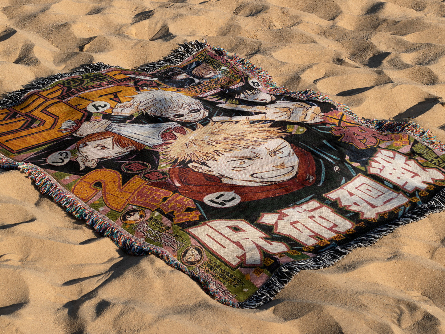 Jujutsu Kaisen Weekly Jump Woven Throw Blanket | 50x60 Anime Blanket | Yuji Itadori Manga Decor (18)
