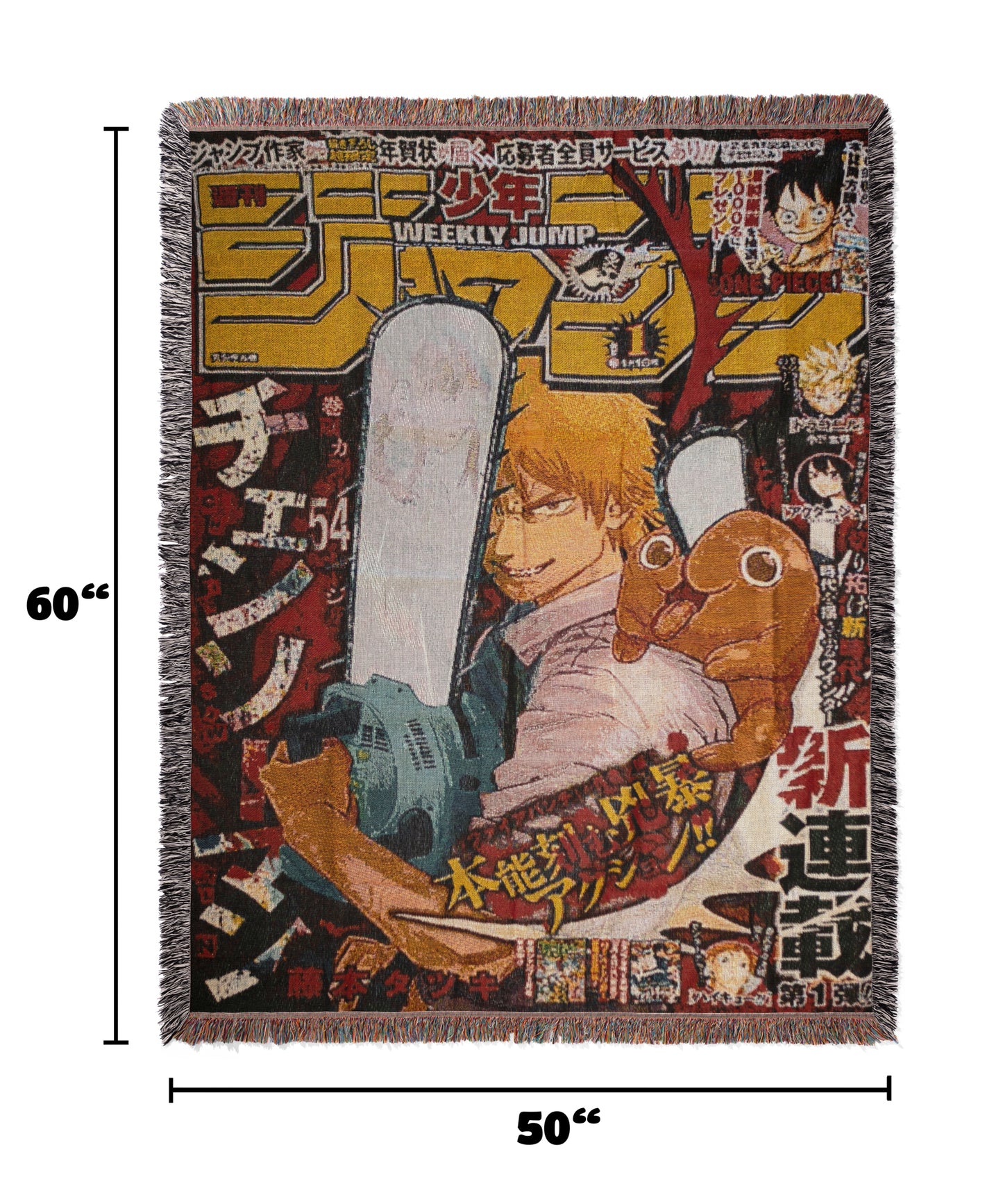 Denji Chainsaw Man Woven Throw Blanket | 50x60 Anime Blanket | Otaku Room Decor (20)