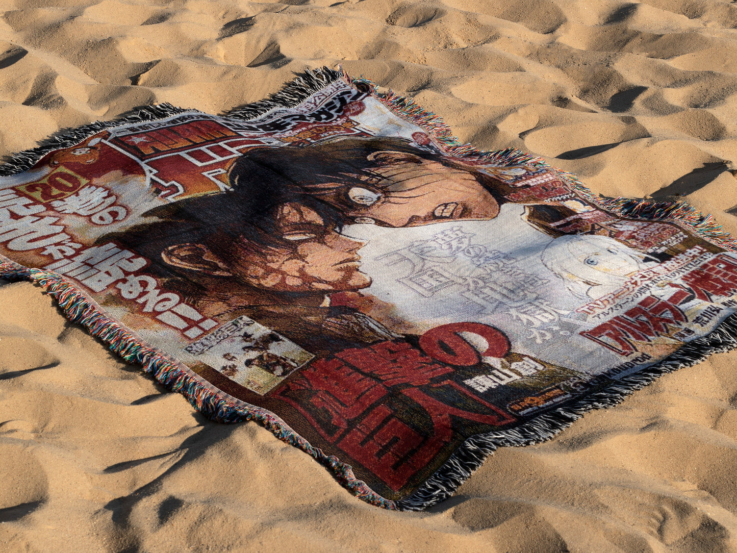 Eren Yeager Woven Throw Blanket | Attack on Titan Anime Blanket | 50x60 Otaku Room Decor (21)