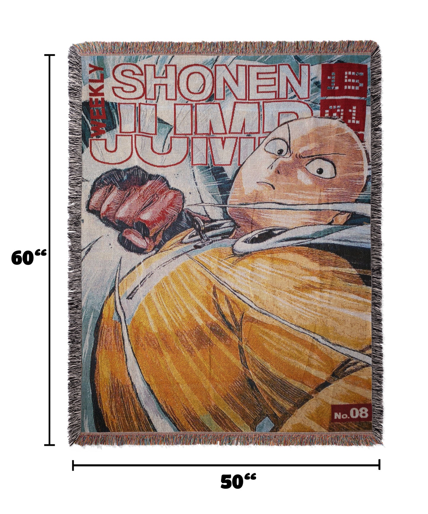 Saitama Woven Throw Blanket | One Punch Man Anime Blanket | 50x60 Otaku Room Decor (24)