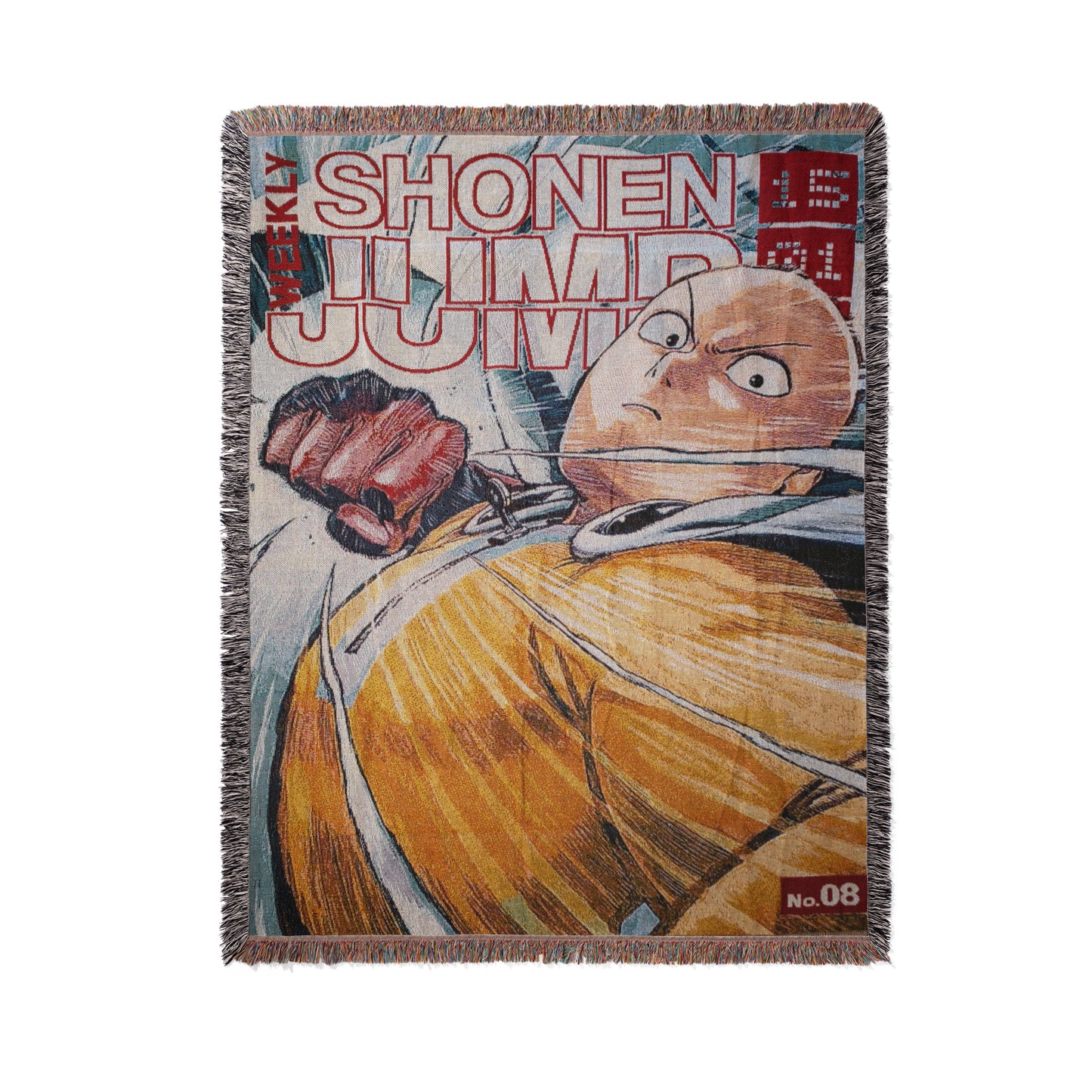 Saitama Woven Throw Blanket | One Punch Man Anime Blanket | 50x60 Otaku Room Decor (24)