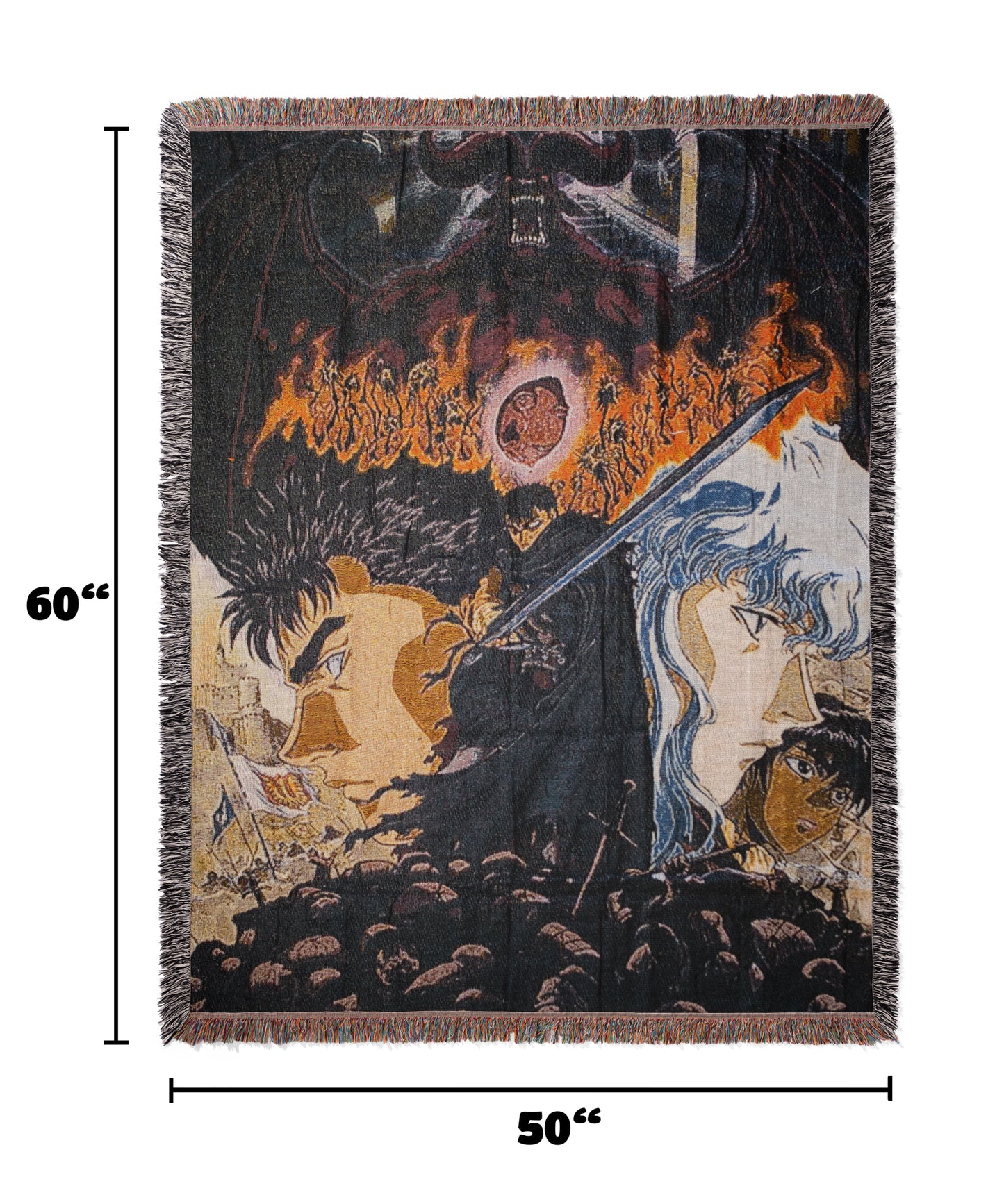 Berserk Eclipse Woven Throw Blanket | 50x60 Anime Blanket | Dark Fantasy Manga Decor (27)