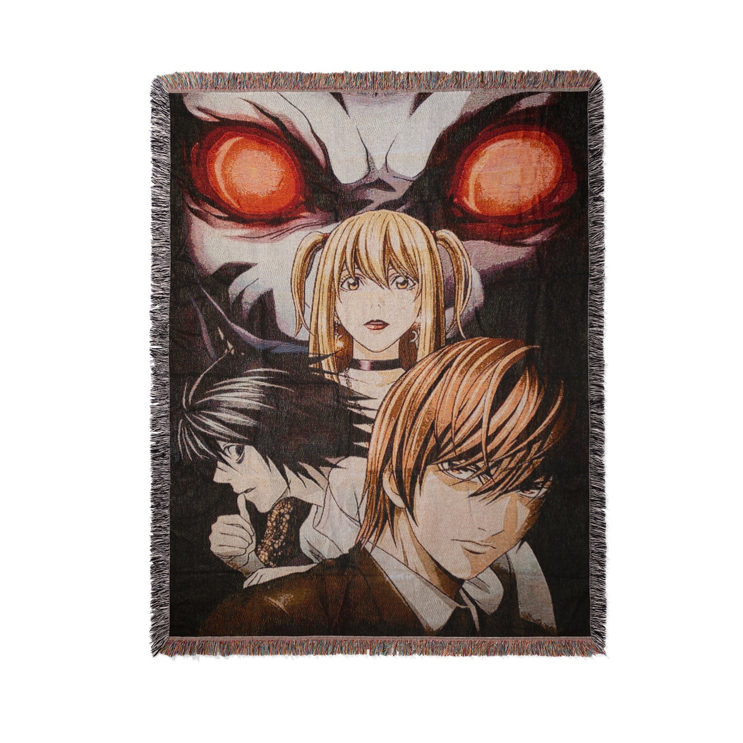 Death Note Woven Throw Blanket | Light Yagami & Ryuk Anime Blanket | 50x60 Otaku Room Decor (31)