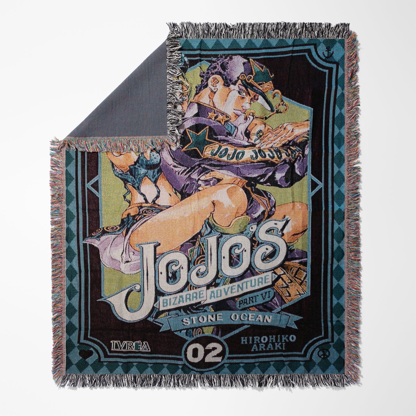 JoJo's Bizarre Adventure Stone Ocean Woven Throw Blanket | 50x60 Anime Blanket | Otaku Room Decor (32)