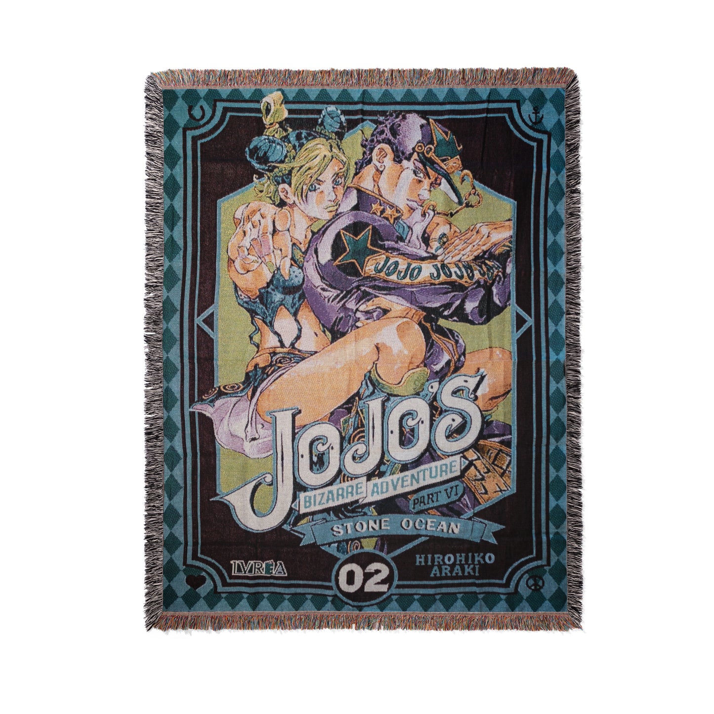 JoJo's Bizarre Adventure Stone Ocean Woven Throw Blanket | 50x60 Anime Blanket | Otaku Room Decor (32)