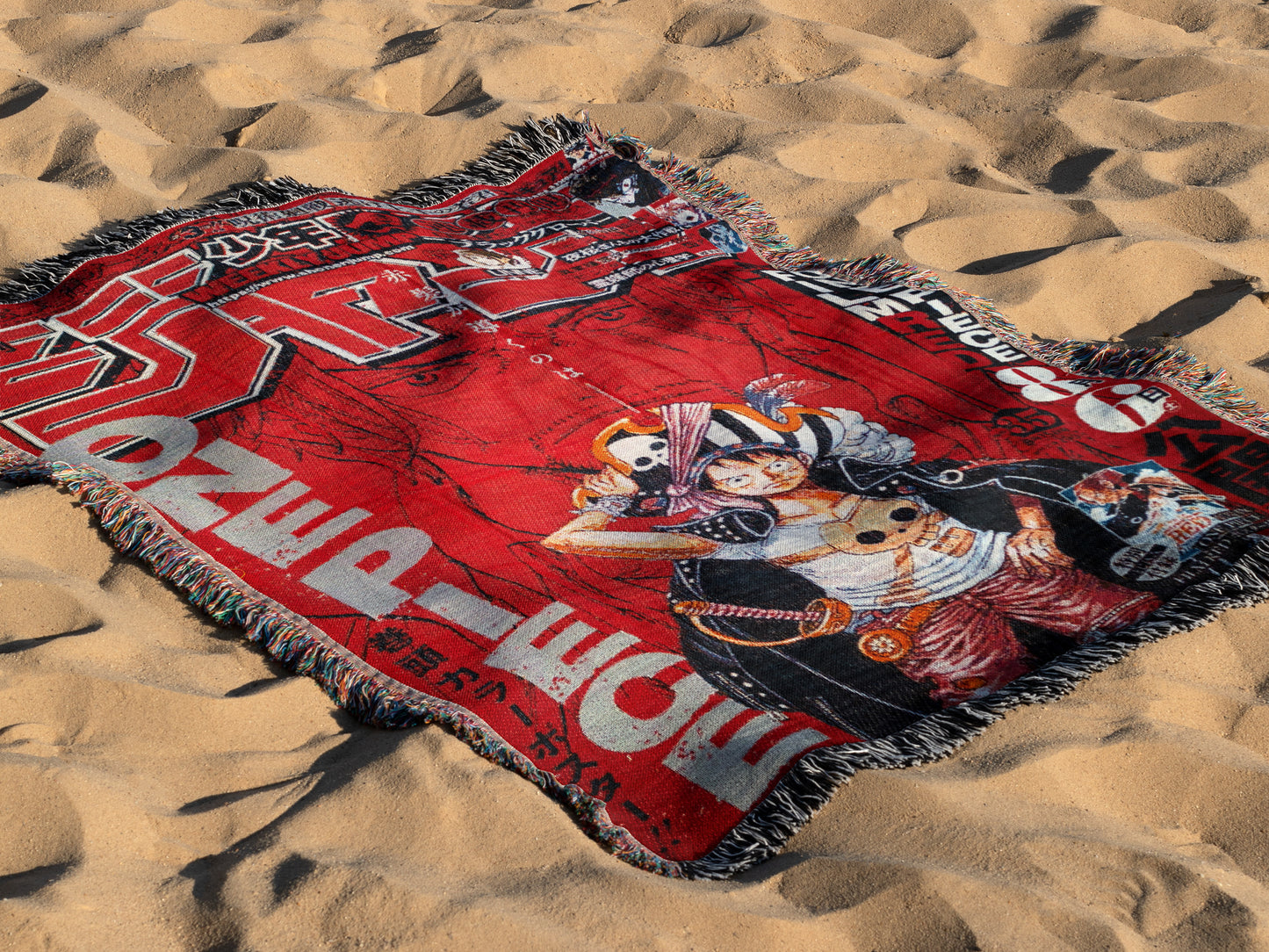 One Piece Blanket – Luffy & Shanks Manga Tapestry Throw